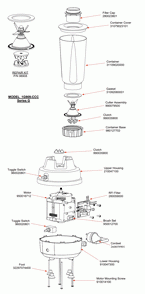 Diagram Diagram and Parts List for 1G909-CCC-G  Hamilton Beach Blender